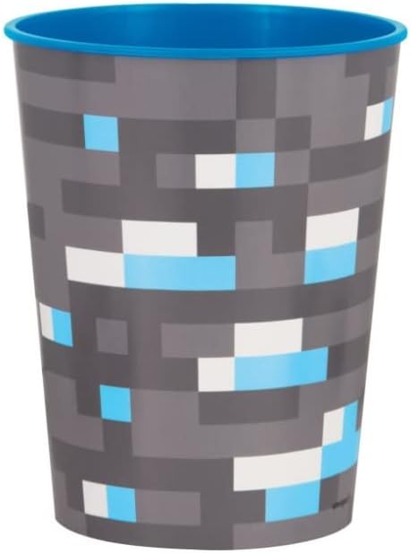 כוסות Minecraft לבנים | כוסות Minecraft לילדים | כוסות לטובת מסיבת Minecraft | Minecraft 16oz כוס פלסטיק | כוסות אצטדיון Minecraft | טובות